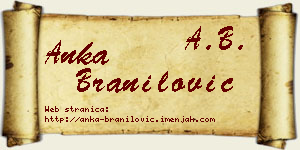 Anka Branilović vizit kartica